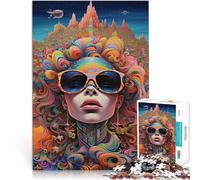 Jigsaw Puzzles 1000 Pieces for Adults Trippy Art Made of cardboard Suitable for ages 14 and up Vacation at home: killing time Challenging Game Gifts。size:38x52cm/14.96x20.47inch