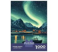 Jigsaw Puzzles 1000 Pieces for Adults Tromso, Norway Aurora Borealis Jigsaw Puzzle DIY Toys But Fun And Humorous Deal As Gifts for The Whole Family 52x38cm/1000pcs