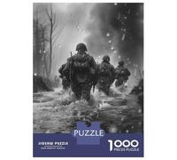 Jigsaw Puzzles 1000 Pieces for Adults Troops Crossing River Puzzles for Adults DIY Toys Home Decoration Help The Brain Exercise 52x38cm/1000pcs