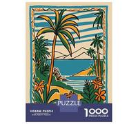 Jigsaw Puzzles 1000 Pieces for Adults Tropical Island Landscape Illustration Puzzle for Adults Toy Wall Decor Hand Speed Race Stress Reduction Gifts 52x38cm/1000pcs