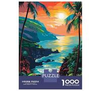 Jigsaw Puzzles 1000 Pieces for Adults Tropical Island Sunset Puzzle for Adults Toy Wall Decor Hand Speed Race Stress Reduction Gifts 52x38cm/1000pcs