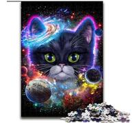 Jigsaw Puzzles 1000 Pieces for Adults Tuxedo Cat in Space Puzzles for Adults Family Game Night Fun, DIY Decorative Artwork size 38x26cm