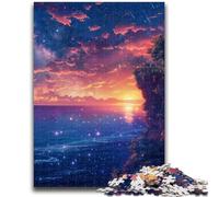 Jigsaw Puzzles 1000 Pieces for Adults Twilight Cliff Views Wall Decoration for Educational Game Gifts for Women Men 38x26cm