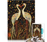 Jigsaw Puzzles 1000 Pieces for Adults Two Cranes in a Night Garden Denkspiel eignet sich ideal als Geschenk für die ganze Familie75x50cm