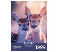 Jigsaw Puzzles 1000 Pieces for Adults Two Fawn Deer Portrait Jigsaw Puzzle DIY Toys But Fun And Humorous Deal As Gifts for The Whole Family 52x38cm/1000pcs