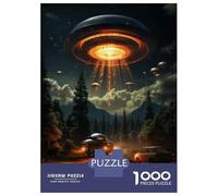 Jigsaw Puzzles 1000 Pieces for Adults UFO Abduction Scene Puzzle for Adults Hands-on Game Improve Memory Deal As Gifts for The Whole Family 38x26cm/1000pcs