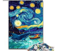 Jigsaw Puzzles 1000 Pieces for Adults Van Gogh Night Sky Whale Made of Wood, Making It A Great Gift for Family Fun size 50X75CM for Holidays, Birthdays, And Family Game Nights