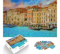 Jigsaw Puzzles 1000 Pieces for Adults Venice oil painting landscape Made of cardboard Suitable for ages 14 and up Family Fun It is ideal as a gift for the whole family。size:38x52cm/14.96x20.47inch