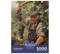 Jigsaw Puzzles 1000 Pieces for Adults Vineyard Harvest Painting Puzzle for Adults Hands-on Game Improve Memory Deal As Gifts for The Whole Family 38x26cm/1000pcs