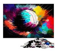 Jigsaw Puzzles 1000 Pieces for Adults Volleyball Oil Painting Puzzles for Adults Intricate Design for Teenagers, DIY Decor, And Brain-Boosting Fun 26X38CM/10.23x14.96inch