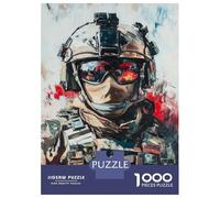 Jigsaw Puzzles 1000 Pieces for Adults Warrior's Gaze Teenager Puzzles Family Game Difficult Challenge Stress Reduction Gifts 52x38cm/1000pcs