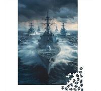 Jigsaw Puzzles 1000 Pieces for Adults Warships in Stormy Seas Adult Puzzles Toy Wall Decor But Fun And Humorous Help The Brain Exercise 70x50cm/1000pcs