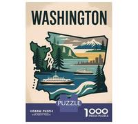 Jigsaw Puzzles 1000 Pieces for Adults Washington State Travel Puzzle for Adults Toy Wall Decor Hand Speed Race Stress Reduction Gifts 70x50cm/1000pcs