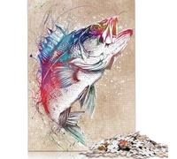 Jigsaw Puzzles 1000 Pieces for Adults Watercolor Fish Art Sport Paperboard Puzzles Family Decoration 1000pcs (38x26cm)