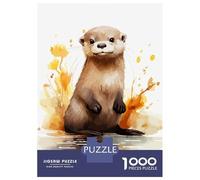 Jigsaw Puzzles 1000 Pieces for Adults Watercolor Otter Adult Jigsaw Relax Games Difficult Challenge Help The Brain Exercise 70x50cm/1000pcs