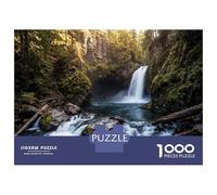 Jigsaw Puzzles 1000 Pieces for Adults Waterfall in A Lush Forest Puzzle for Adults Family Game Wall Decoration for Birthday, Chrismas 38x26cm/1000pcs