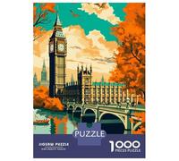 Jigsaw Puzzles 1000 Pieces for Adults Welcome to London III Adult Jigsaw Relax Games Difficult Challenge Help The Brain Exercise 38x26cm/1000pcs