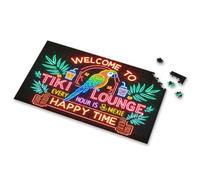 Jigsaw Puzzles 1000 Pieces For Adults Welcome To Tiki Lounge. Every Hour Is Happy Time. Picture Puzzle 100 Piece Puzzles For Kids 3 Year Old Girl Gifts(500PCS)