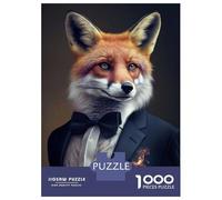 Jigsaw Puzzles 1000 Pieces for Adults Well Dressed Fox Jigsaw for Adults Anti-Stress Toys Birthday Present Stress Reduction Gifts 70x50cm/1000pcs