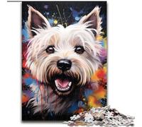 Jigsaw Puzzles 1000 Pieces for Adults West Highlands Graffiti Painting Puzzles for Adults Family Interaction & Fun Gift, Vibrant Abstract Design (Size 50x75 cm)