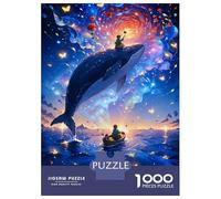Jigsaw Puzzles 1000 Pieces for Adults Whale Boy in Dreamy Sky Puzzle for Adults Hands-on Game Improve Memory Deal As Gifts for The Whole Family 52x38cm/1000pcs