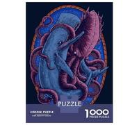 Jigsaw Puzzles 1000 Pieces for Adults Whale Vs Octopus Puzzles for Adults DIY Toys Home Decoration Help The Brain Exercise 52x38cm/1000pcs