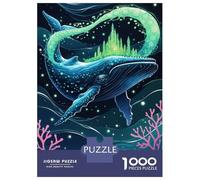Jigsaw Puzzles 1000 Pieces for Adults Whale with Castle Fantasy Art Adult Jigsaw Hands-on Game Difficult Hard Unique Birthday And Gifts 38x26cm/1000pcs