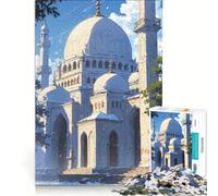 Jigsaw Puzzles 1000 Pieces for Adults White Mosque Illustration Educational Toy Tough Challenge Artists Collection Fine Art 38x26cm