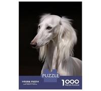 Jigsaw Puzzles 1000 Pieces for Adults White Saluki Dog Adult Jigsaw Relax Games Difficult Challenge Help The Brain Exercise 52x38cm/1000pcs