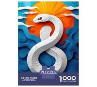 Jigsaw Puzzles 1000 Pieces for Adults White Snake Paper Art Adult Puzzles Toy Wall Decor But Fun And Humorous Help The Brain Exercise 52x38cm/1000pcs