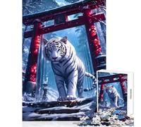Jigsaw Puzzles 1000 Pieces for Adults White Tiger Shrine Educational Toy Gift For Birthdays Relaxing Games Artists Collection, Fine Art Size 50x75cm