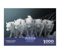 Jigsaw Puzzles 1000 Pieces for Adults White Wolves Pack Puzzle for Adults Family Game Wall Decoration for Birthday, Chrismas 70x50cm/1000pcs