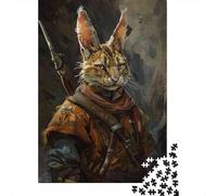Jigsaw Puzzles 1000 Pieces for Adults Wild Cat Soldier Adventure Jigsaw for Adults Relaxing Games Difficult Challenge for Birthday, Chrismas 38x26cm/1000pcs