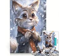 Jigsaw Puzzles 1000 Pieces for Adults Winter Fox Portrait Educational Toy Tough Challenge Artists Collection Fine Art 38x52cm