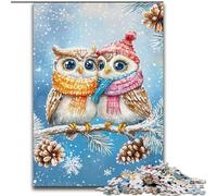 Jigsaw Puzzles 1000 Pieces for Adults Winter Owl Jigsaw for Family Fun Perfect for Holidays, Interactive Game Nights 50X75CM