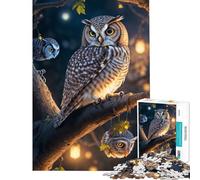 Jigsaw Puzzles 1000 Pieces for Adults Wise Owl Perched Toys Educational Games Practical Game Learning Educational Gifts Ideas (Size 38x26cm)