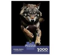 Jigsaw Puzzles 1000 Pieces for Adults Wolf American Football Jigsaw for Adults Family Games A Work of Art Help The Brain Exercise 38x26cm/1000pcs