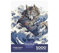 Jigsaw Puzzles 1000 Pieces for Adults Wolf Great Wave Japan Puzzles for Adults Family Games Wall Decoration Stress Reduction Gifts 38x26cm/1000pcs