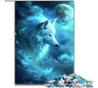 Jigsaw Puzzles 1000 Pieces for Adults Wolf in The Universe Jigsaw Puzzle Made of Wood,Perfect for Halloween, Christmas, Birthday Gift 1000pcs(50x75cm)