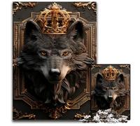 Jigsaw Puzzles 1000 Pieces for Adults Wolf King Portrait Wooden Jigsaw Puzzles Relax & Challenge Colorful Home Decor Art for Friends 1000 PCS(75x50cm)