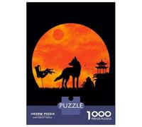 Jigsaw Puzzles 1000 Pieces for Adults Wolf Moon Poster Print-2 Jigsaws for Adults Fun Games A Work of Art Deal As Gifts for The Whole Family 70x50cm/1000pcs