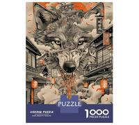 Jigsaw Puzzles 1000 Pieces for Adults Wolf Ramen Noodles Japan Puzzle for Adults Family Game Wall Decoration for Birthday, Chrismas 70x50cm/1000pcs