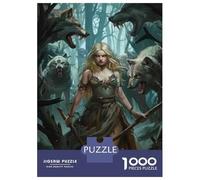 Jigsaw Puzzles 1000 Pieces for Adults Wolf Warrior Fantasy Art Jigsaw for Adults Relaxing Games Difficult Challenge for Birthday, Chrismas 52x38cm/1000pcs