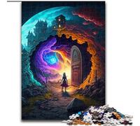Jigsaw Puzzles 1000 Pieces for Adults Wonderful Door Made of Wood, Fun Present & Activity for Home 50x75cm Birthday Party for Men Women