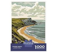 Jigsaw Puzzles 1000 Pieces for Adults Worthing Beach Landscape Jigsaw Puzzle Anti-Stress Toys Home Decoration Help The Brain Exercise 52x38cm/1000pcs