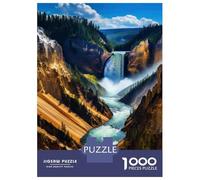 Jigsaw Puzzles 1000 Pieces for Adults Yellowstone Waterfall Landscape Puzzle for Adults Hands-on Game Improve Memory Deal As Gifts for The Whole Family 52x38cm/1000pcs