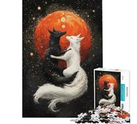 Jigsaw Puzzles 1000 Pieces for Adults Yin And Yang Foxes Relaxing Games Learning Educational Toys Secret Santa Gifts Family Activities (size 50x75cm)