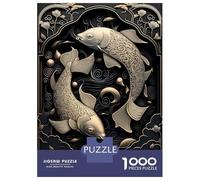 Jigsaw Puzzles 1000 Pieces for Adults Yin And Yang Koi Puzzle for Adults Brain Teaser Game Pattern Assembly Deal As Gifts for The Whole Family 52x38cm/1000pcs