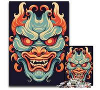 Jigsaw Puzzles 1000 Pieces for Adults Yokai Oni Japanese Mask Difficult Puzzles for Adults Interactive Family Game Ideal Family Activity Game 1000 PCS(38x26cm)