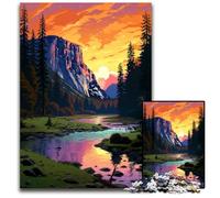 Jigsaw Puzzles 1000 Pieces for Adults Yosemite Sunset Pixel Art Puzzles for Adults Perfect for Birthday Christmas 1000 PCS(75x50cm)